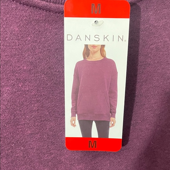 Danskin Women's Size M Oversized Crewneck with Pocket Purple / Z8 - Picture 4 of 11